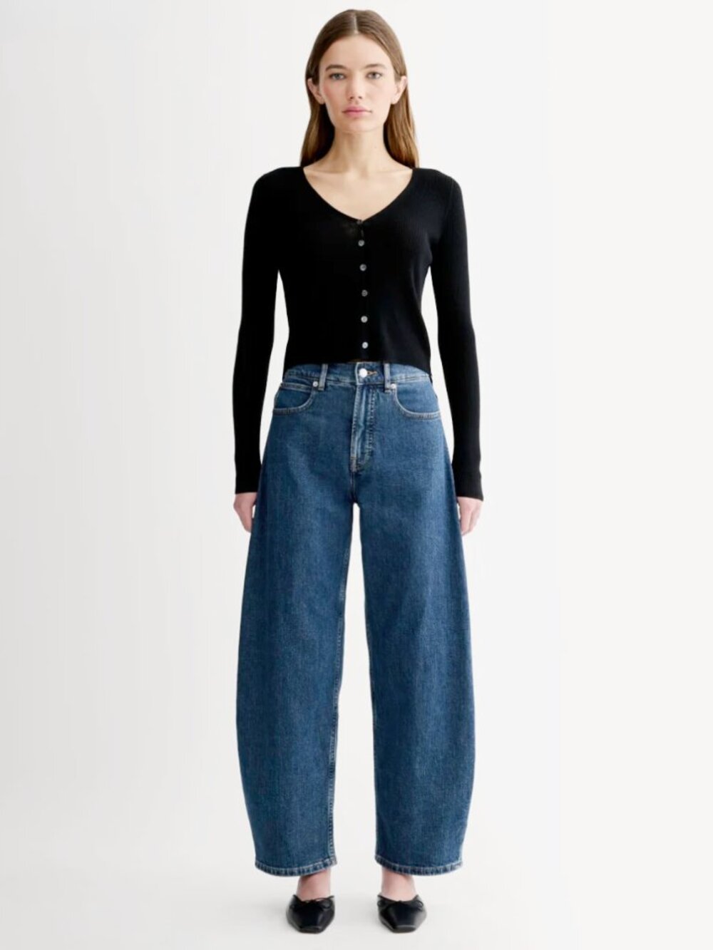 Everlane The Way-High Curve Jean Ocean Blue Denim Size 30 Ankle 27" Inseam EUC